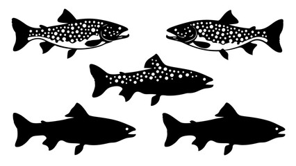Obraz premium Set of modern illustration of fish