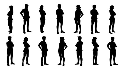 silhouette of large group of people