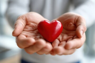 Fototapeta premium Heart in Hands: Symbol of Care and Affection