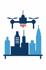 Obraz premium Drone Delivery System Revolutionizing Urban Logistics with Aerial Transportation