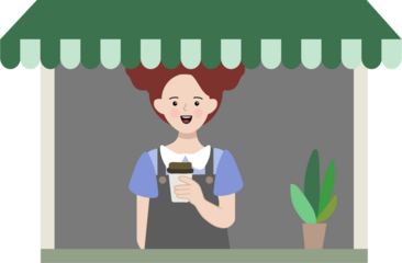 카페에서 알바하는 여자