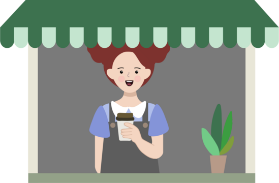 카페에서 알바하는 여자 - Powered by Adobe