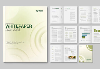 Whitepaper Template for Company Reports, One Page Factsheets & Executive Summary Document Layouts