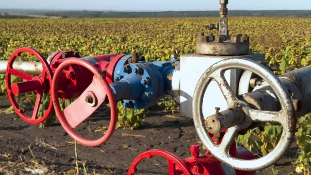 Kharkiv region, Shebelinka gas field, production at a depth of 1-2 kilometers, located in corn and sunflower fields