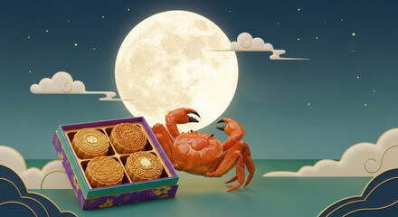 Mid-Autumn Mooncake Gift Box Crab Gift is full of love
