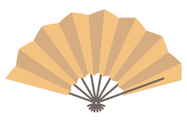 金色の扇・扇子のベクターイラスト