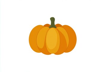 Simple orange pumpkin illustration on white background