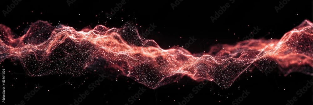 Poster red and black electric wave crashing into blank space showcasing dynamic energy and movement
