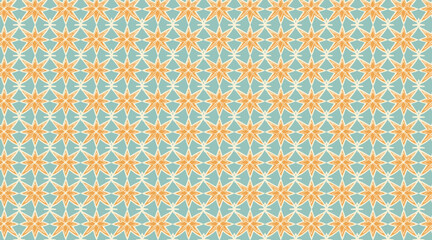70s Retro Starburst Seamless Pattern with Bright Colors