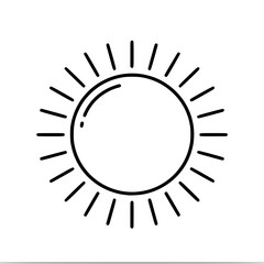 Fototapeta premium Vector illustration of a summer sun icon, outline style - summertime concept