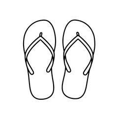 Vector illustration of flip flops icon, outline style – beach, vacation footwear, and summertime concept