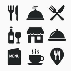 Set Vector restaurant vector icon 