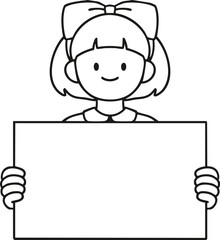 Drawing a female line with a sketchbook for coloring