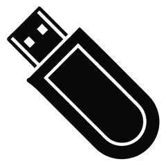A USB flash drive icon for data storage Silhouette Illustration art Design