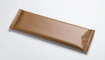Long Rectangular Brown Food Wrapper Mockup.advertising, commercial, elegant, glossy, graphic, long, marketing, minimal, product, realistic, shiny, smooth, visual, branding, design element, simple, 