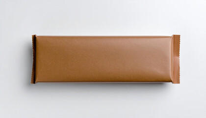Long Rectangular Brown Food Wrapper Mockup.advertising, commercial, elegant, glossy, graphic, long, marketing, minimal, product, realistic, shiny, smooth, visual, branding, design element, simple, 