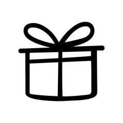 Gift box doodle vector icon