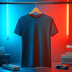 Blank black female t shirt template on background. T-shirt design mockup for using promotion	