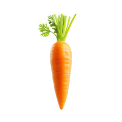Isolated transparent Fresh and vibrant carrot with green tops, perfect for healthy recipes and nutrition. PNG die-cut element for advertising