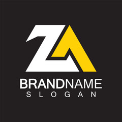 Alphabet Letters  ZA or AZ  logo design template