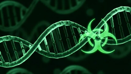 Genetic mutation with biohazard symbol - Powered by Adobe