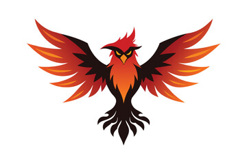 Obraz premium angry phoenix bird vector on white background