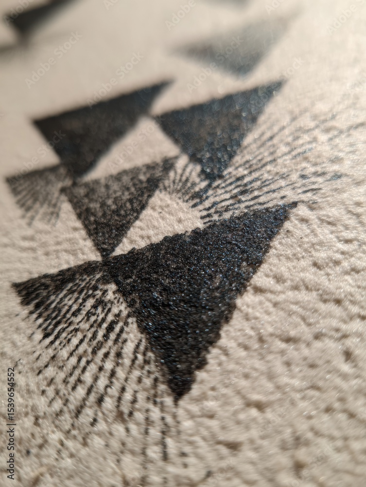 Fototapete Sharp Triangle Pattern Creates Dynamic Contrast on Soft Textured Base With Intricate Details in a Visually Striking Design
