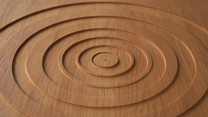 Fototapeta premium Intricate Circular Wood Carving Concentric Rings of Natural Beauty
