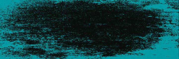 A grungy abstract background in blue green with a pattern of lines, peel effect, dark frame and copy space