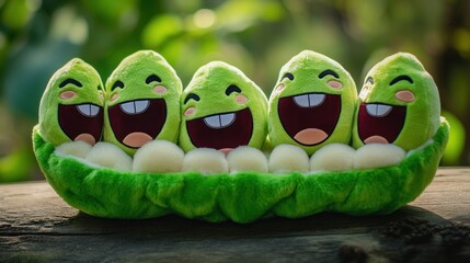 Funny pea toys in pod