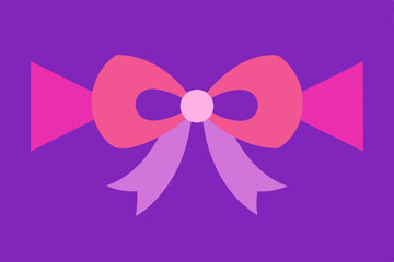 Pretty Pink and Purple Bow Festive Gift Wrap Design Illustration