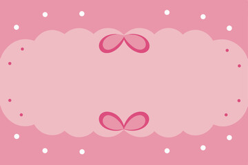 Pink Pastel Baby Shower Invitation Template Cute Design with Bow and Dots