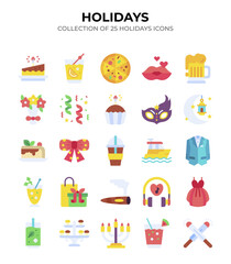 Holidays. Collection of 25 Festive Icons