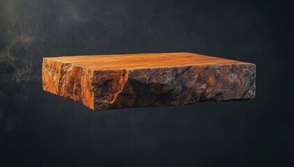 Floating, rustic stone block