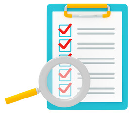 チェックリストと虫眼鏡