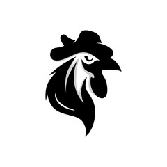 rooster chicken head silhouette abstract logo