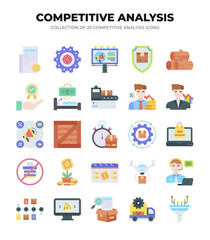 Competitive Analysis Icons. 25 Essential Icons for Business Strategy