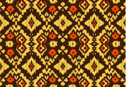 Seamless Colorful Ikat Pattern &ndash; Traditional Ethnic Textile for Fabric, Print, or Wallpaper