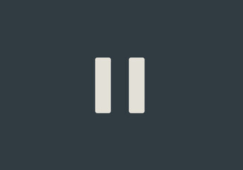 Beige pause symbol Two vertical bars rounded corners against a dark gray background Minimalist design