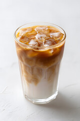 Glass of Cold Iced Coffee Drink Isolated On white