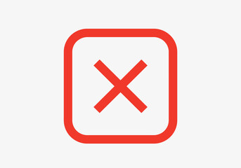 Obraz premium Red cross symbol inside a rounded square outline