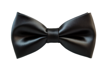 Classic black bow tie isolated on white background for elegant occasions and formal wear accessories