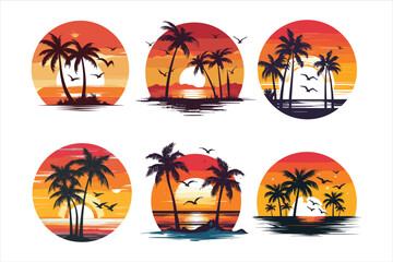 Vibrant Tropical Logo Design Graphic