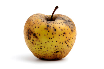 Close-up of a Rotten Apple on White