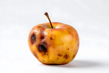 Close-up of a Rotten Apple on White