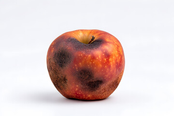 Close-up of a Rotten Apple on White