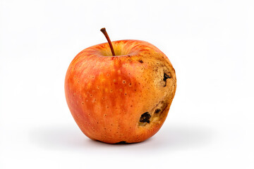 Close-up of a Rotten Apple on White