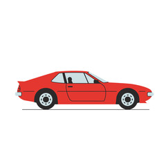 Car Illustration on White Background for Transportation and Automotive Design