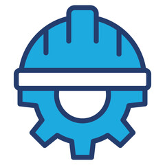 Worker Hat blue color icon