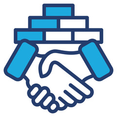 Construction blue color icon